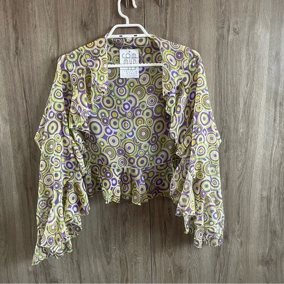 Colorful Patterned Sheer Top - Picture 1 of 2